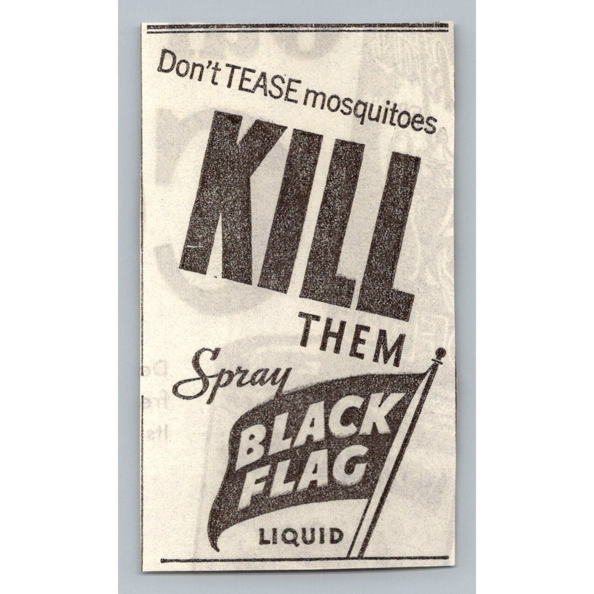 1933 Black Flag Insecticide Print Ad Vintage Mosquito Pest Control Ephemera