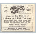 Ireland's Oyster House Chicago Ad 1930 Lobster Seafood Restaurant Ephemera
