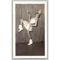 1950s Majorette Girl Snapshot Photograph Baton Uniform Studio Portrait