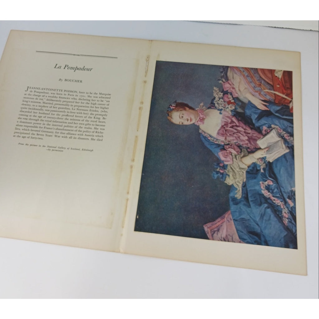 1939 Boucher La Pompadour Art Print Book Plate French School