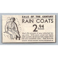 1930s Chicago Boston Store Raincoat Ad Vintage Men's Fashion Ephemera