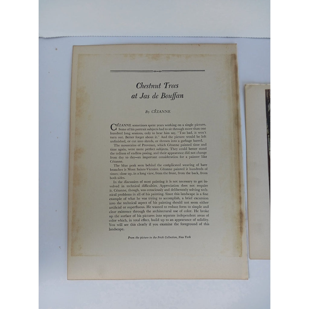 1939 Paul Cézanne Chestnut Trees at Jas de Bouffan Art Print Book Plate