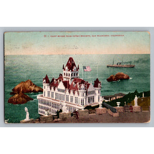 1909 Cliff House San Francisco CA Sutro Heights Edward H Mitchell Postcard