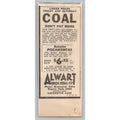 1931 Chicago Coal Advertisement Alwart Bros. Pocahontas Newspaper Clipping