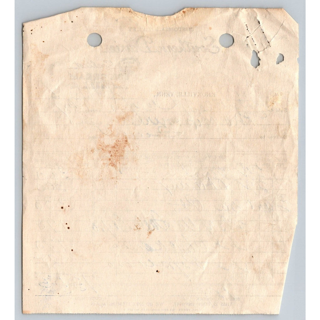 1942 Southern Dairies Knoxville Tn Vintage Customer Ticket 1940s Receipt Invoice