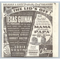 1933 Balaban & Katz Chicago Theater Texas Guinan Mama Loves Papa Eddie South Ad