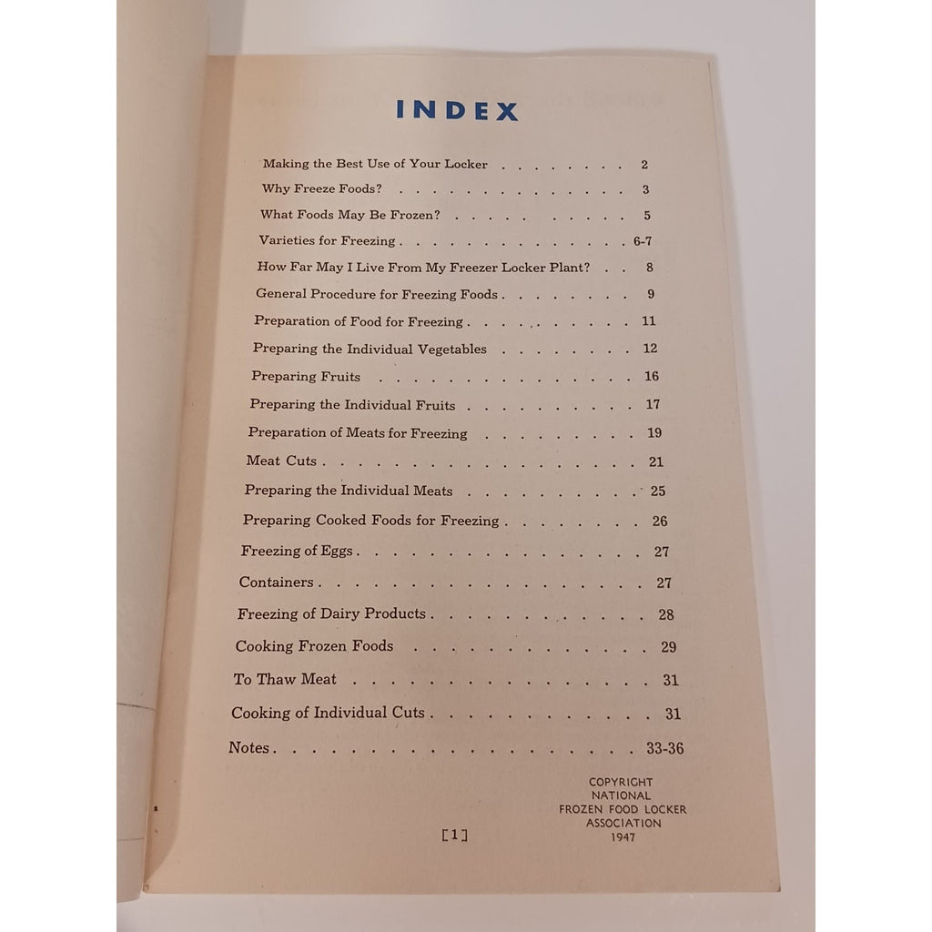 1947 Frozen Food Locker Plant Cookbook Guide Vintage Ephemera Booklet