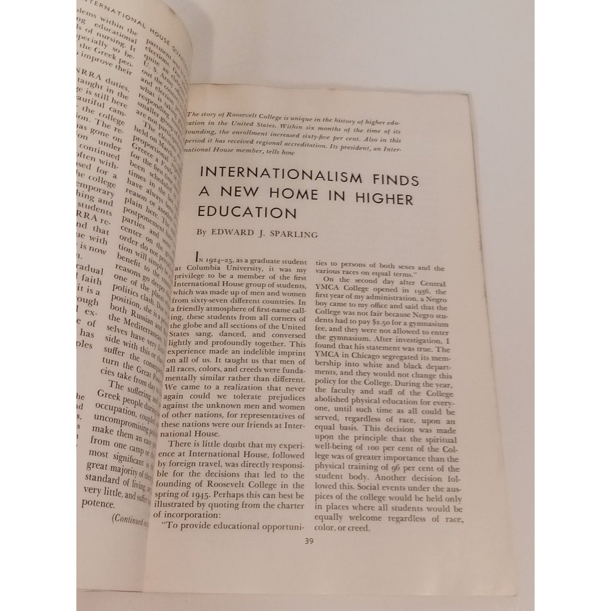 1946 International House Quarterly Magazine WWII Era United Nations NYC Chicago