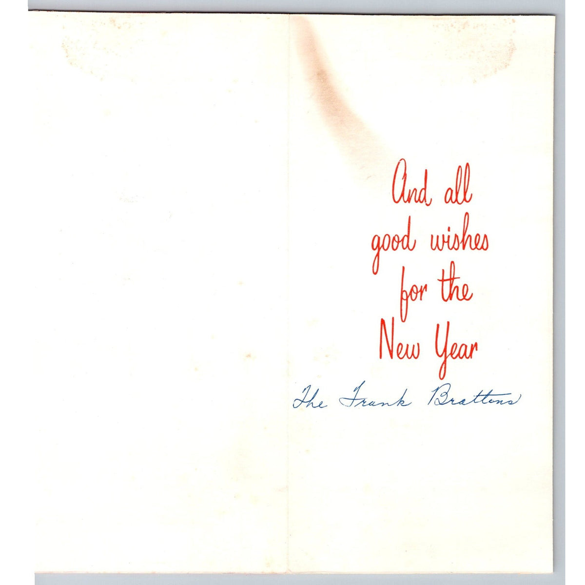 1955 Merry Christmas Tree Candles Red Green MCM Greeting Card Vintage