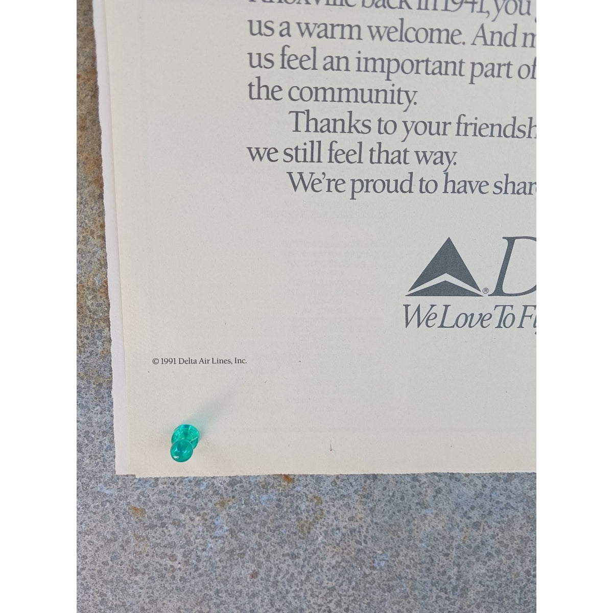 Delta Air Lines 50 Years Service Knoxville 1991 Newspaper Article Stewardess Art