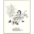 Vintage Little Miss Muffet Nursery Rhyme Book Plate Print B&W Childrens Art MCM