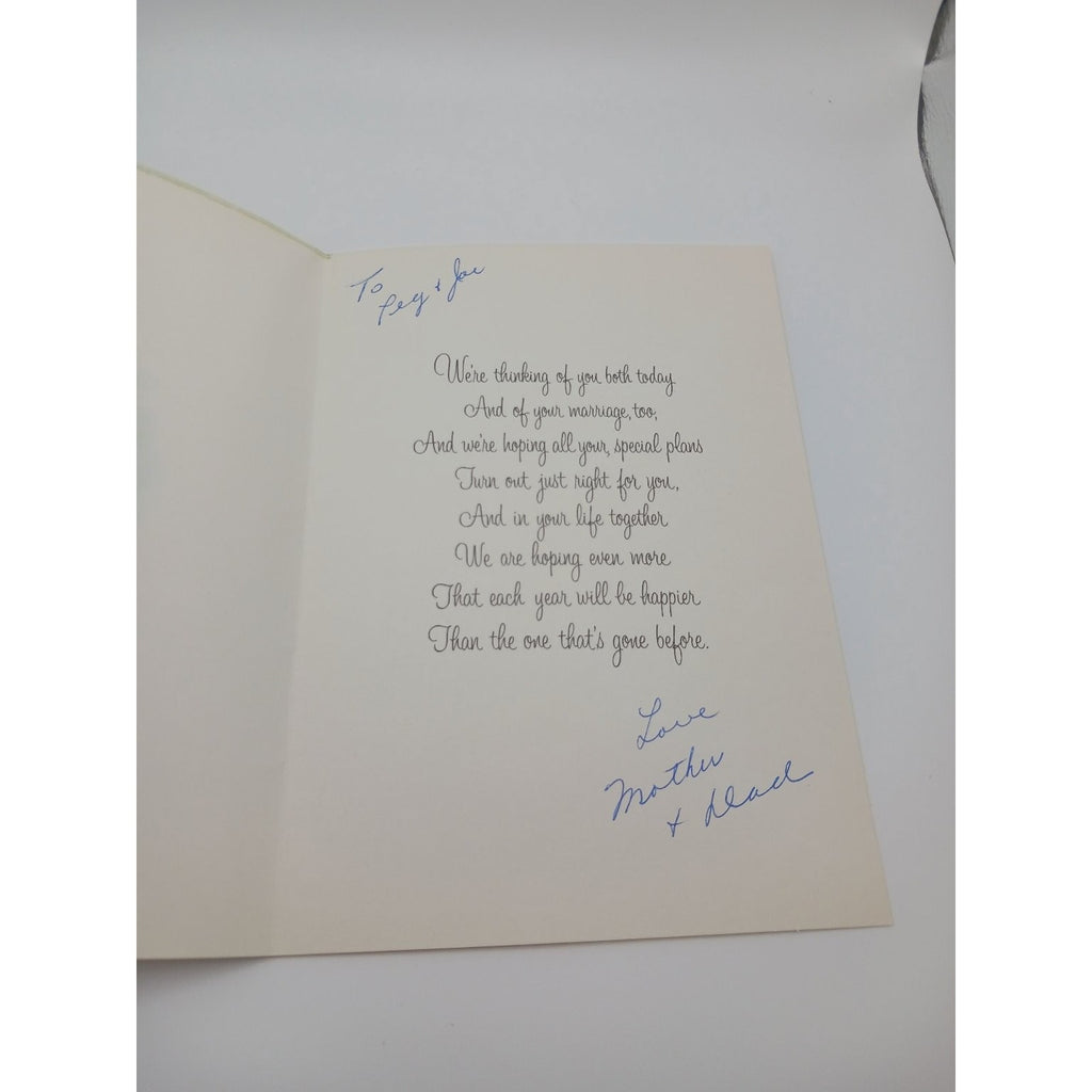 Vintage Gibson Wedding Greeting Card Our Wedding Wishes Cake M2874 USA