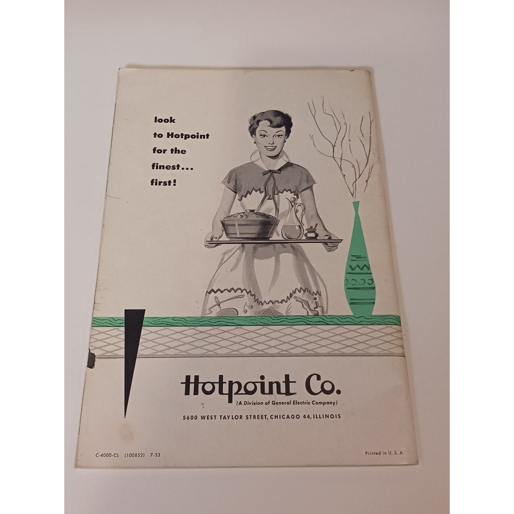 1953 Hotpoint Refrigerator Manual & Recipe Book Vintage Appliance Ephemera MCM