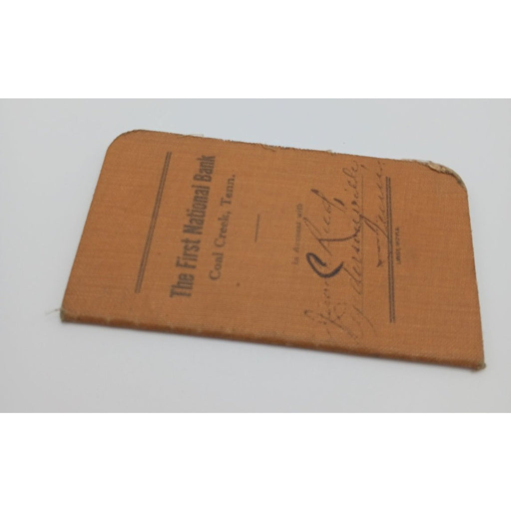 1921 The First National Bank Coal Creek Tenn Vintage Bank Passbook Reed Ledger