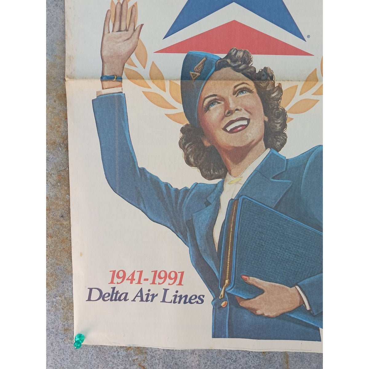 Delta Air Lines 50 Years Service Knoxville 1991 Newspaper Article Stewardess Art
