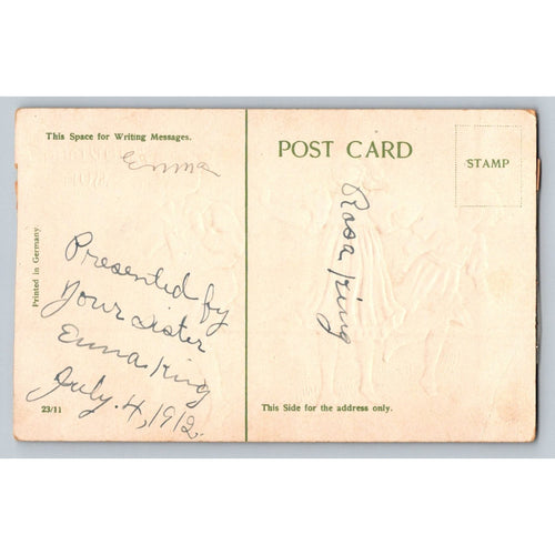 1912 Blind Man's Buff Game Postcard Children Playing Antique German Print