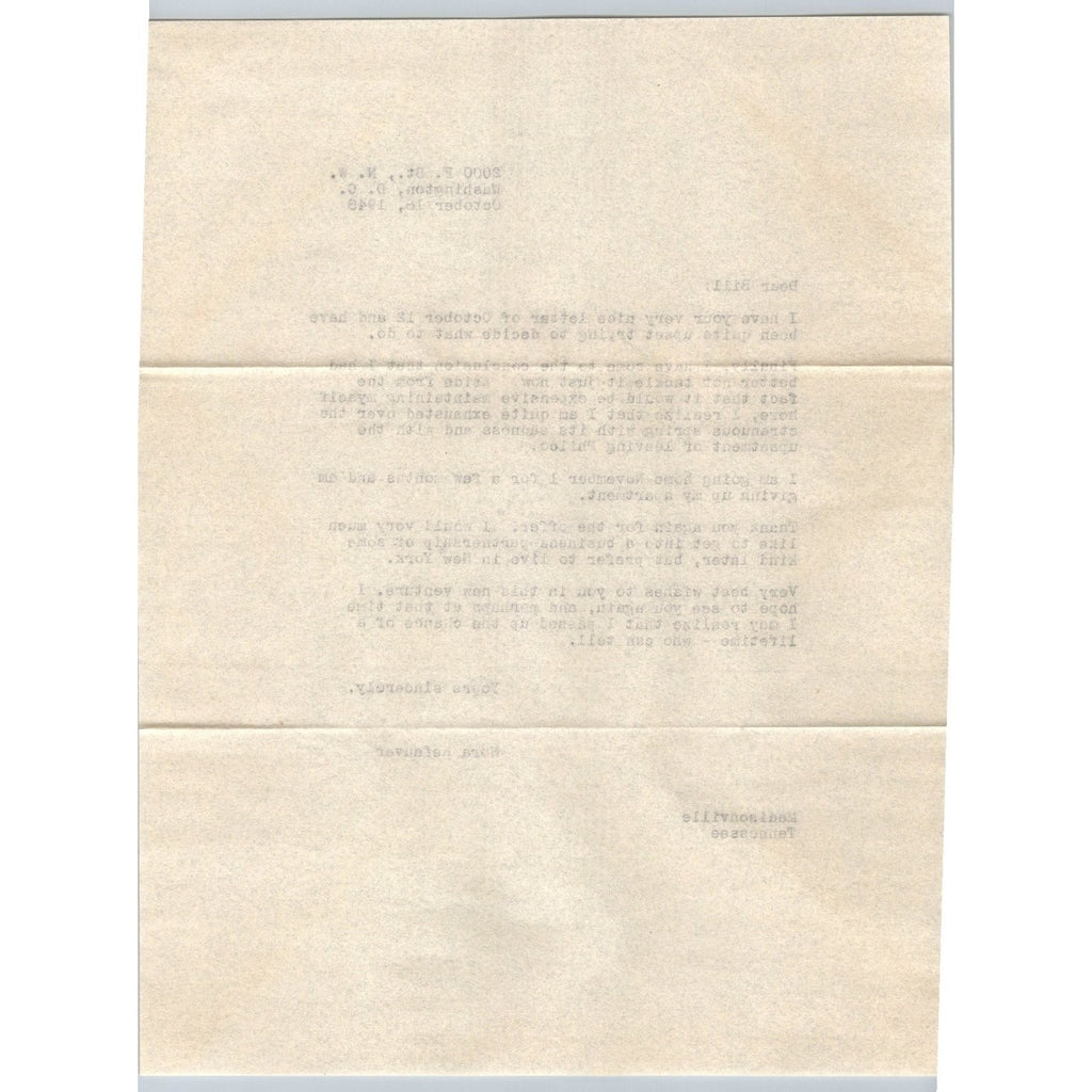1948 Business Proposal Letters Detroit & Tn Ephemera Marshall Plan Nora Kefauver