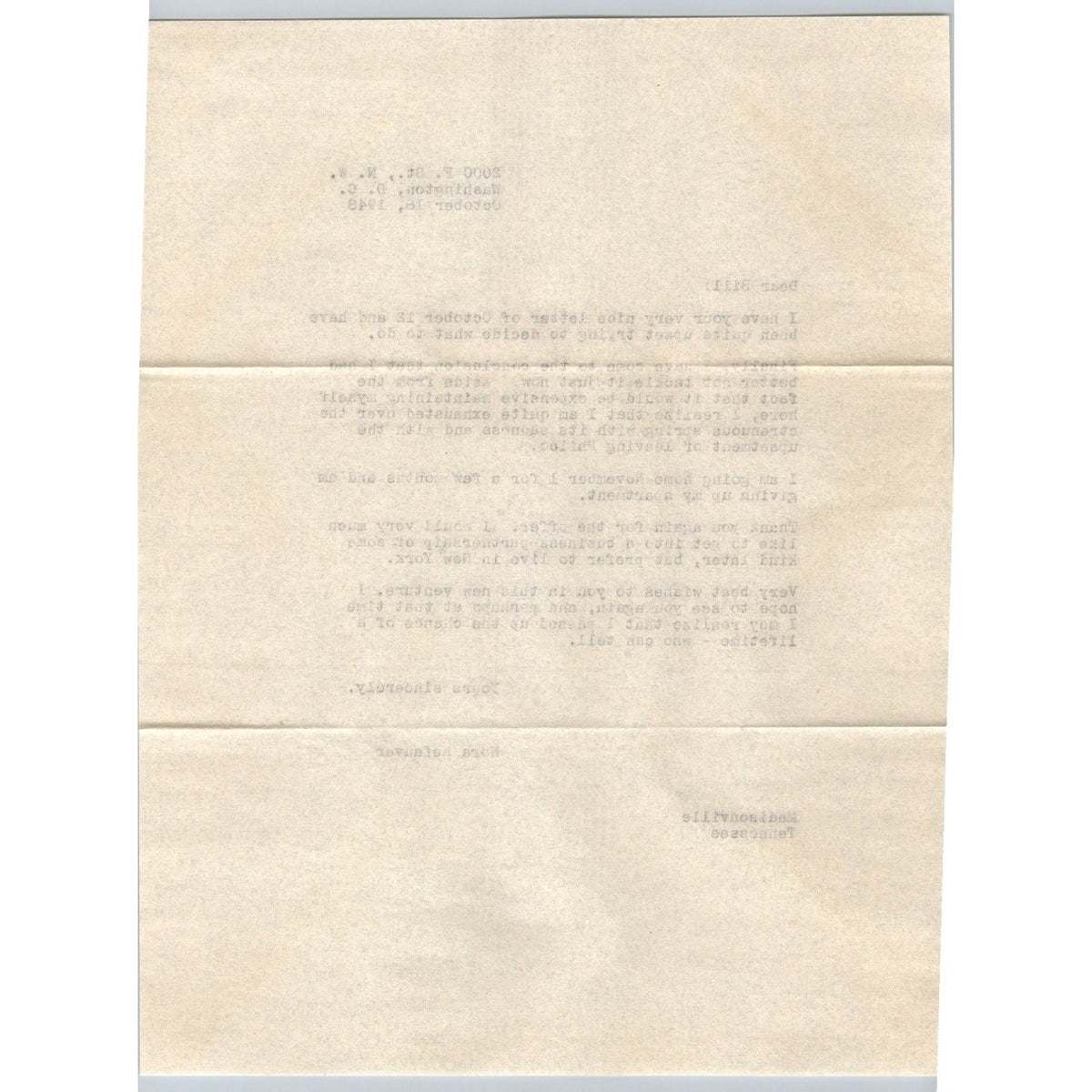 1948 Business Proposal Letters Detroit & Tn Ephemera Marshall Plan Nora Kefauver
