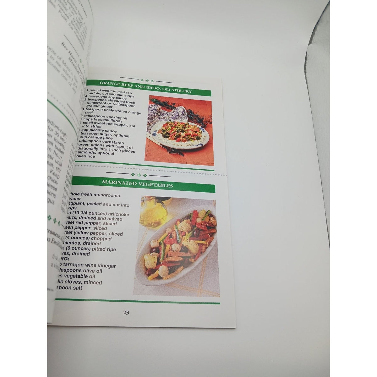 The Country Cooking Prize Winning Vegetable Dishes Recipe Booklet