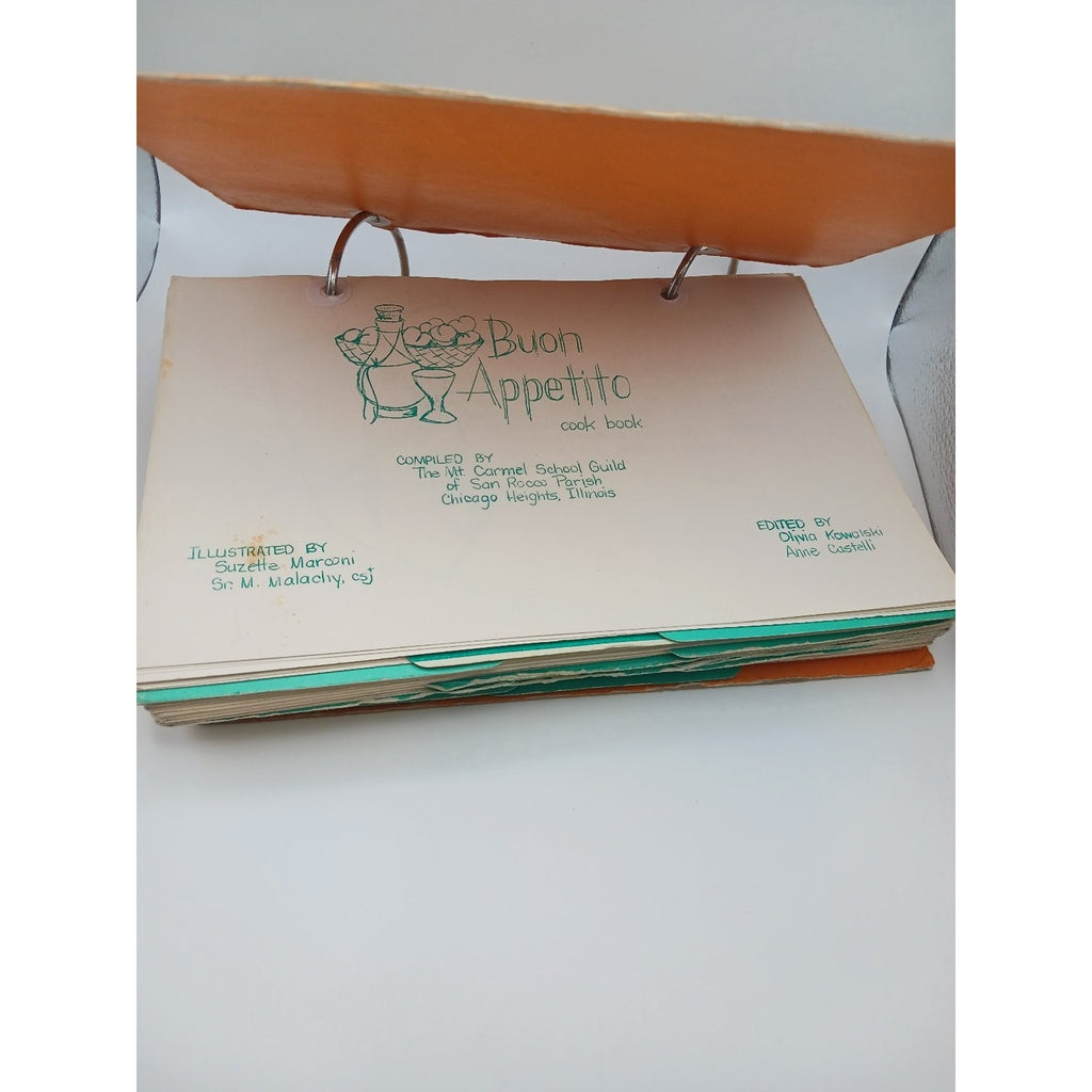 Buon Appetito Cook Book Mt Carmel School Guild 1960 Vtg Community Cookbook Ill
