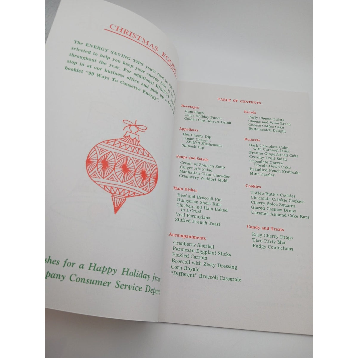 Vintage 1983 Northern Indiana Public Service Co Holiday Foods Recipe Booklet