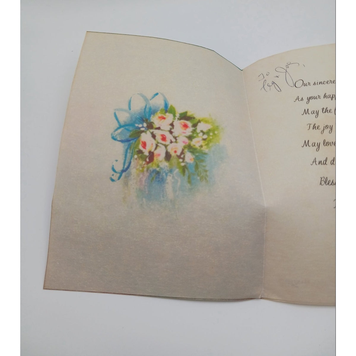 Vintage Rust Craft Wedding Greeting Card 25AK6599-5 Floral Cake USA Autumn Fall