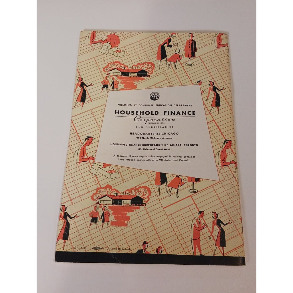 1951 Household Finance Money Management Budget Planner Booklet Mid Century