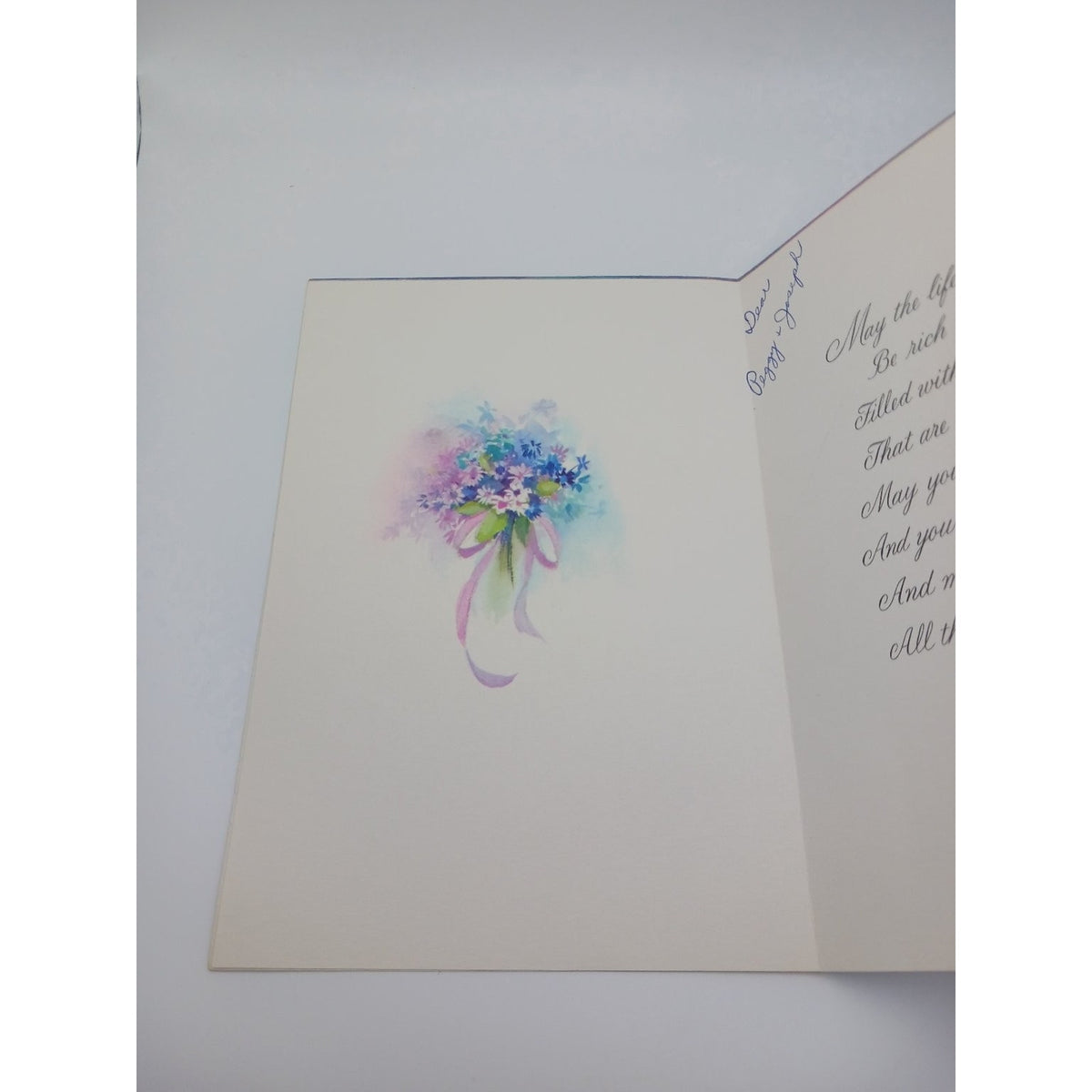 Vintage Hallmark Wedding Greeting Card A Wedding Wish Floral Art Made in USA