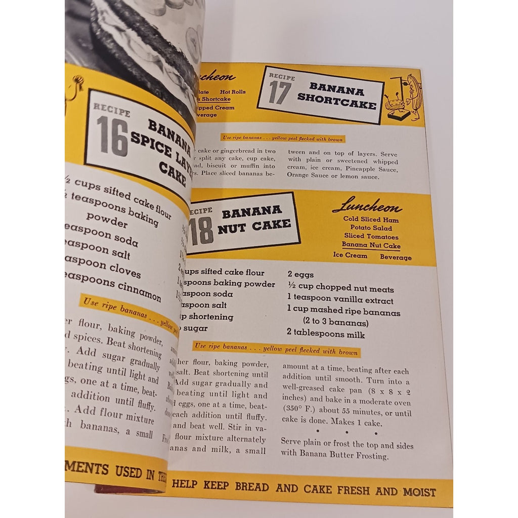 1940s 50s United Fruit Co Banana Recipe Booklet Vintage Ephemera