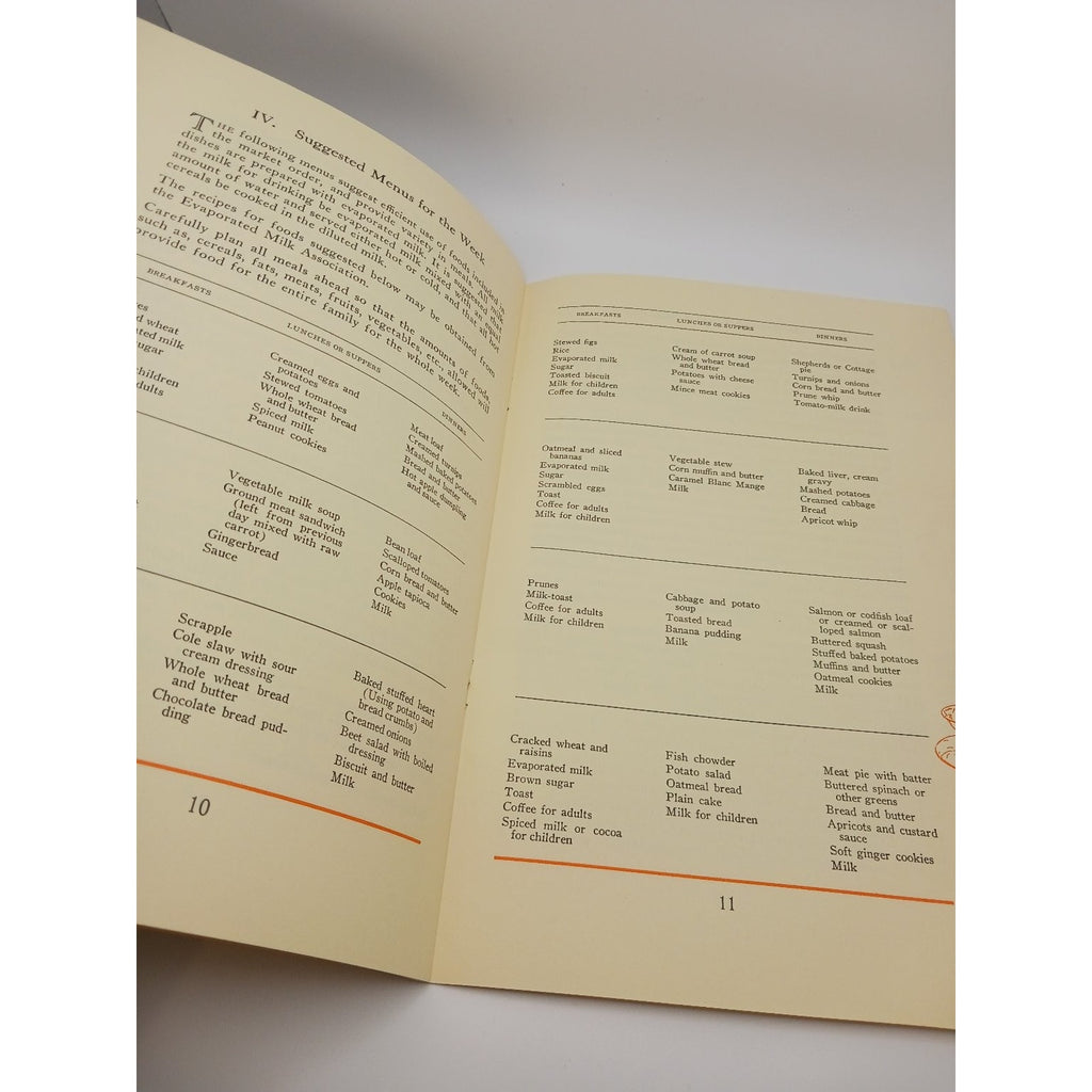 Vintage 1938 Evaporated Milk Association Feeding a Family Low Cost Booklet