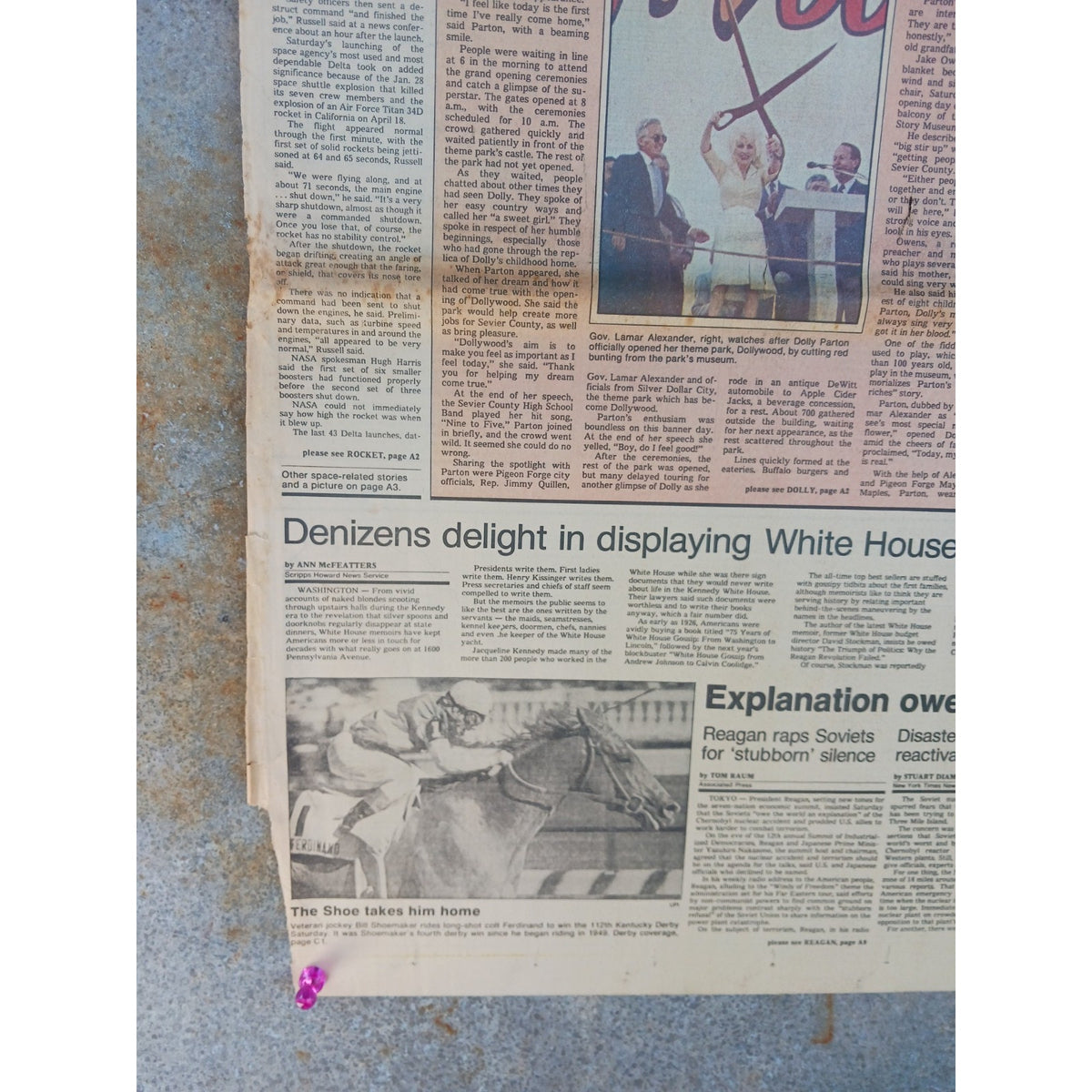 RARE 1986 Dollywood Grand Opening Newspaper Article Dolly Parton Pigeon Forge TN