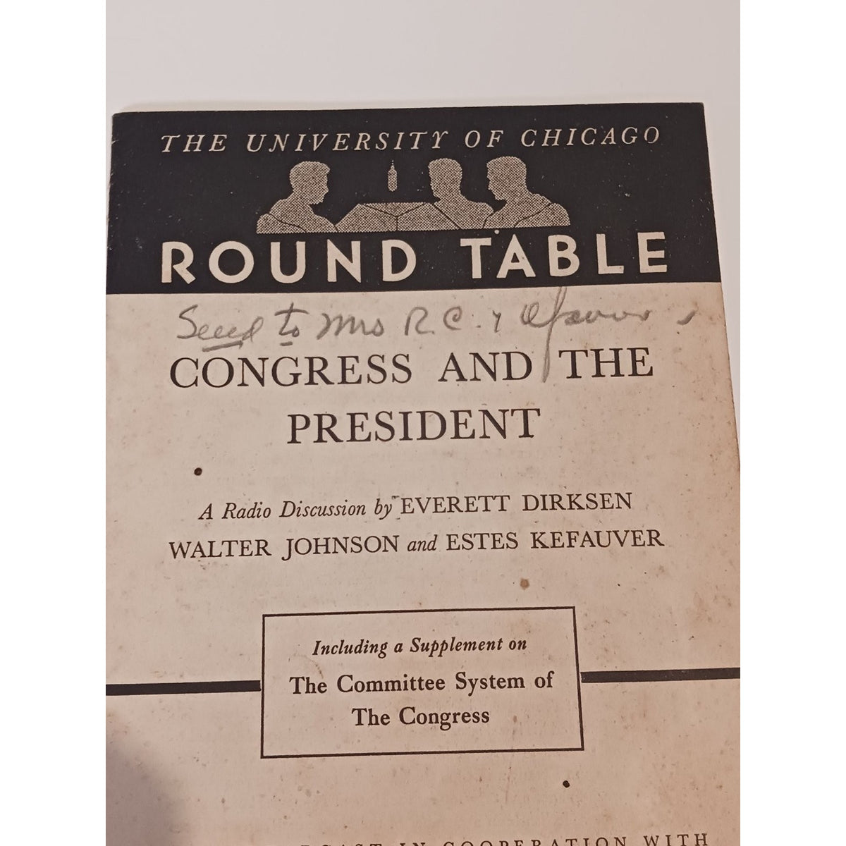 1946 University of Chicago Round Table Radio Transcript Estes Kefauver Congress