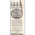 1930 SS Leviathan Club Ephemera United States Lines Ocean Liner Print Ad
