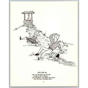 Vintage Jack & Jill Nursery Rhyme Art Print Illustration Unframed Kids MCM