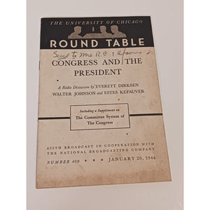 1946 University of Chicago Round Table Radio Transcript Estes Kefauver Congress