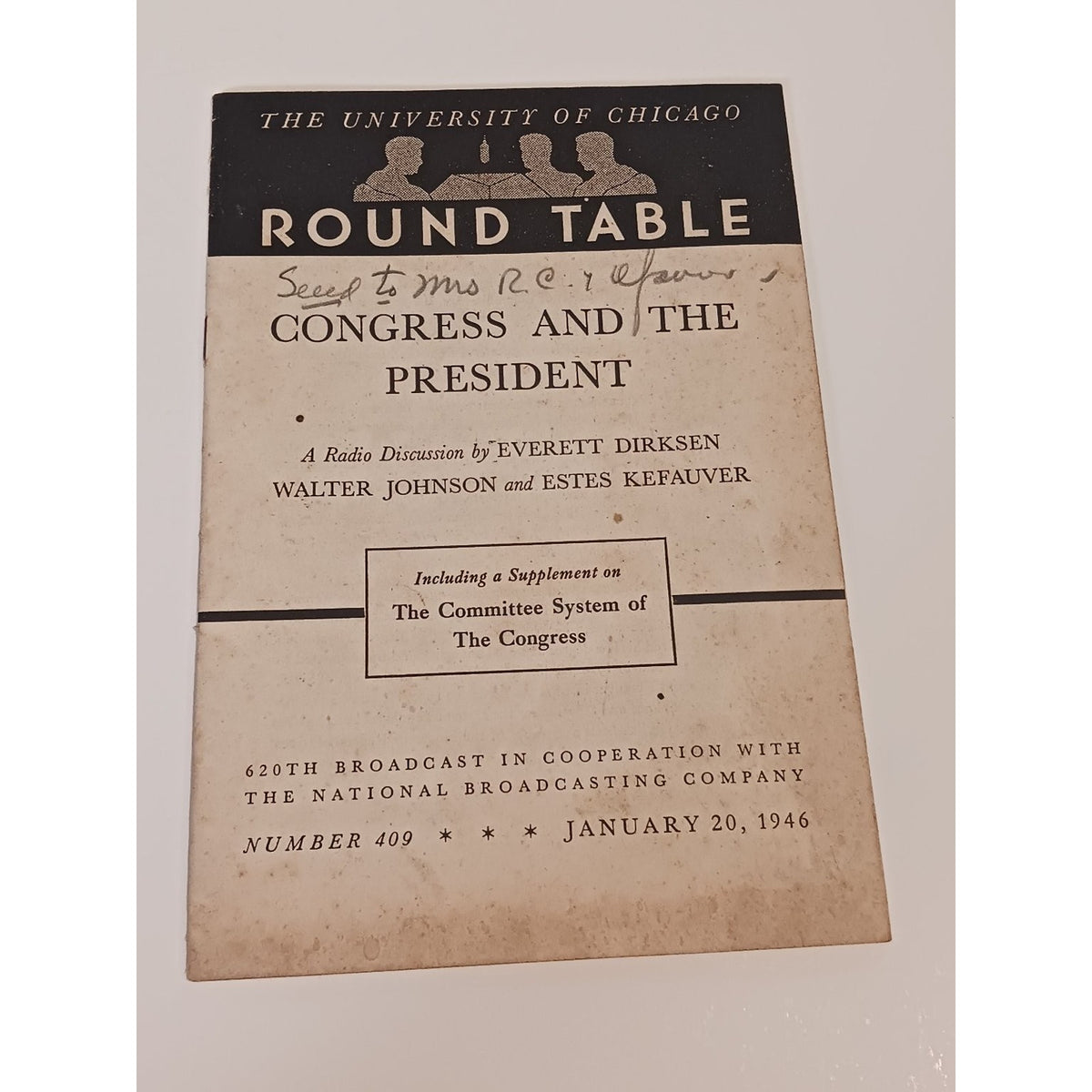 1946 University of Chicago Round Table Radio Transcript Estes Kefauver Congress