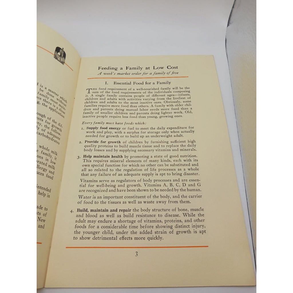 Vintage 1938 Evaporated Milk Association Feeding a Family Low Cost Booklet