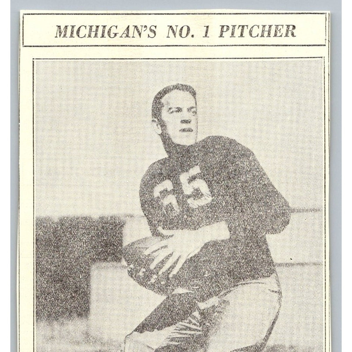 1935 Bill Renner Michigan Wolverines Football Newspaper Clipping AP Photo
