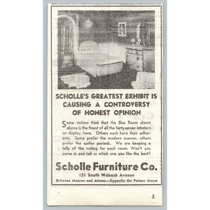 Scholle Furniture Chicago 1930s Print Ad Blue Room Interior Design Exhibit