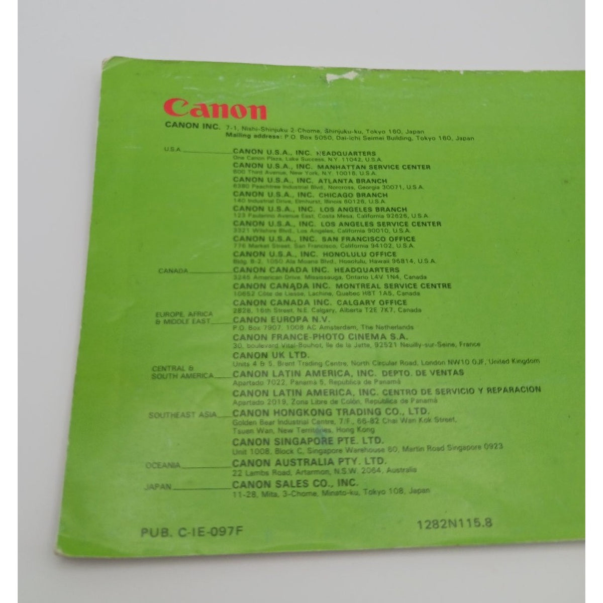 Canon Lens Wonderland New FD Lens Guide Book Manual English Edition Vintage