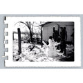 1955 Snowman Building Snapshot Photograph Winter Scene Fox Full Focus Christmas