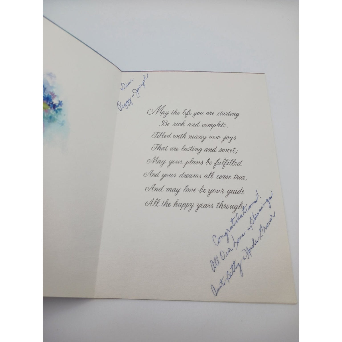 Vintage Hallmark Wedding Greeting Card A Wedding Wish Floral Art Made in USA