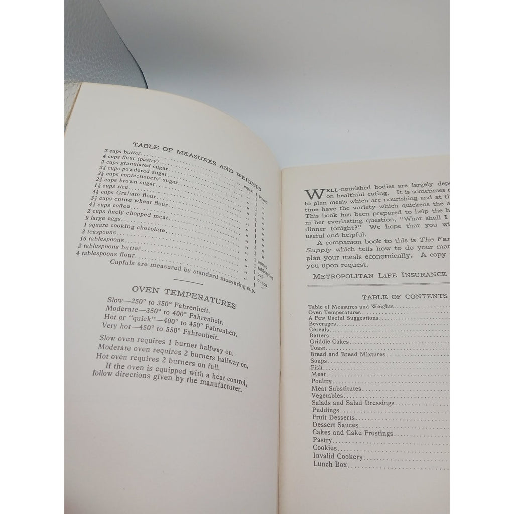Vintage 1940s 1950s Metropolitan Life Cook Book Recipes Culinary Booklet