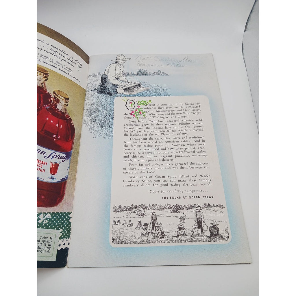 Vintage Ocean Spray 20 Famous Cranberry Dishes Recipe Booklet 1940s 1950s
