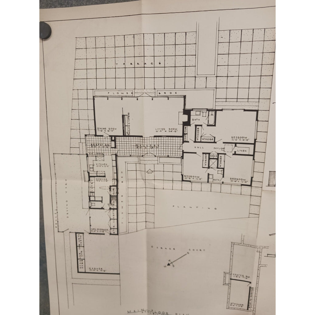 VTG 1950s Modern But Friendly Good Housekeeping Floor Plan MCM U Shape Ranch