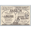 1931 Avalon Theatre Chicago Movie Ad Alexander Hamilton George Arliss Side Show