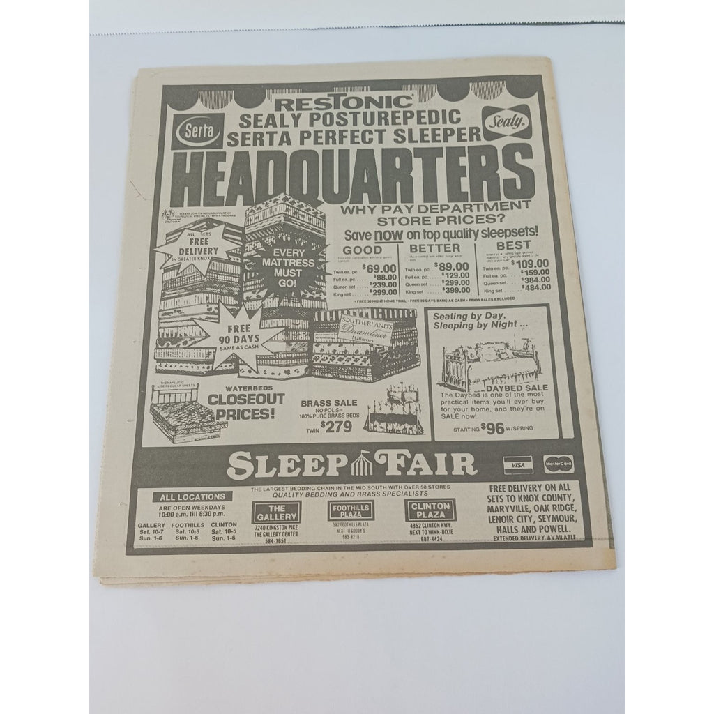 1989 Knoxville News Sentinel Showtime Kenny G Dogwood Arts Festival Newspaper