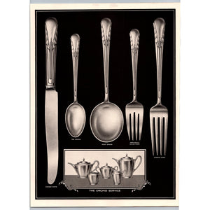 1930s International Sterling Orchid Silverware Ad Price List Ephemera Print