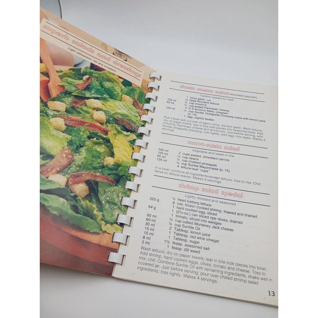 Sunlite The Cooking Lite Feeling Right Cookbook Spiral Bound Recipes
