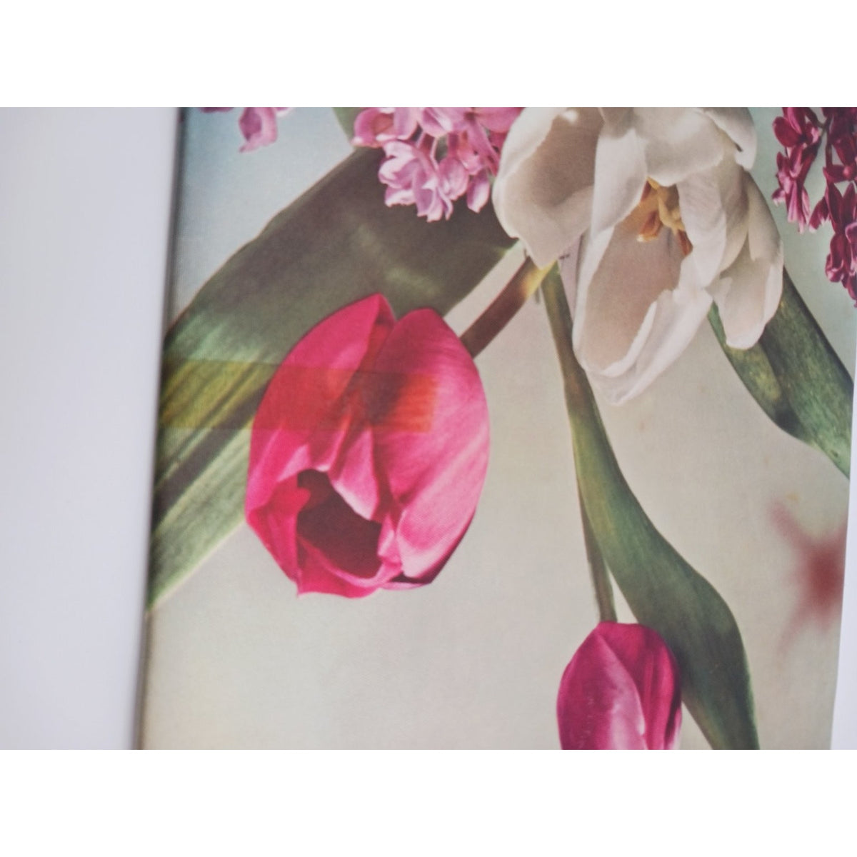 Vintage Paramount Happy Easter Floral Satin Padded Greeting Card Tulips Lilacs